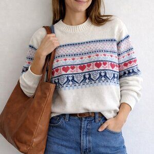 Vintage Fair Isle Heart Sweater  | Heart Motif Valentines Day Must Have!!